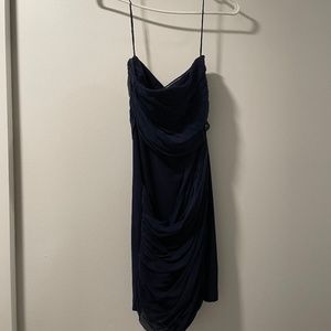 Alice + Olivia bodycon navy blue strapless mini dress, size 2